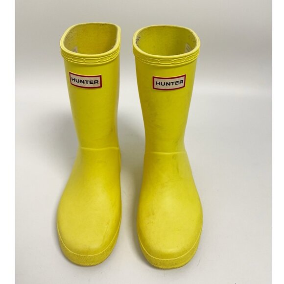 Hunter First Classic Rain Boots Neon Yellow Wellington Toddler Sz US 13B - Picture 1 of 8